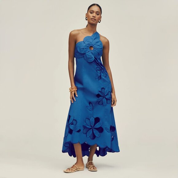 Anthropologie Dresses & Skirts - ANTHROPOLOGIE | Cotton One-Shoulder Cutwork Dress | NWT